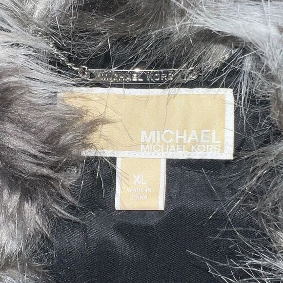MICHAEL Michael Kors Women's Brown & Gray Faux Fur Vest Extra Large EUC - Picture 4 of 6